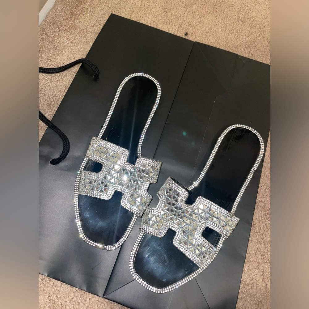 Sparkly sandals black